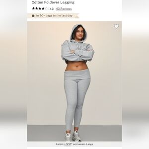 Victoria's Secret VSX GRAY Cotton Foldover High-Rise Leggings